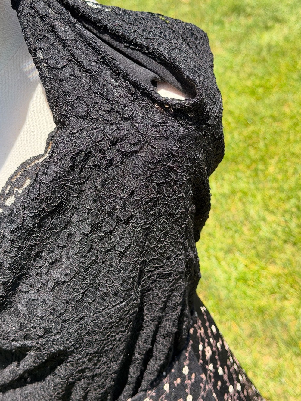 Vintage 90s Whimsigoth Set Talbots Lace Blouse Briggs Floral Maxi Skirt Cottage - Picture 8 of 14